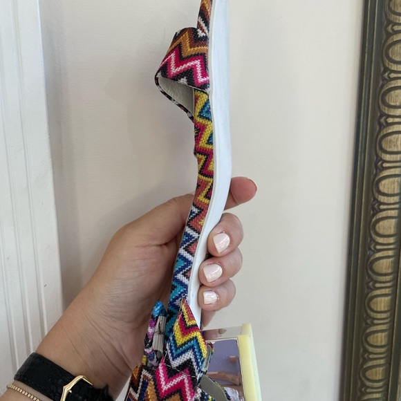 Jeffrey Campbell Dody Multicolour woven open toe low heel strappy sandal 8.5 - Picture 2 of 8